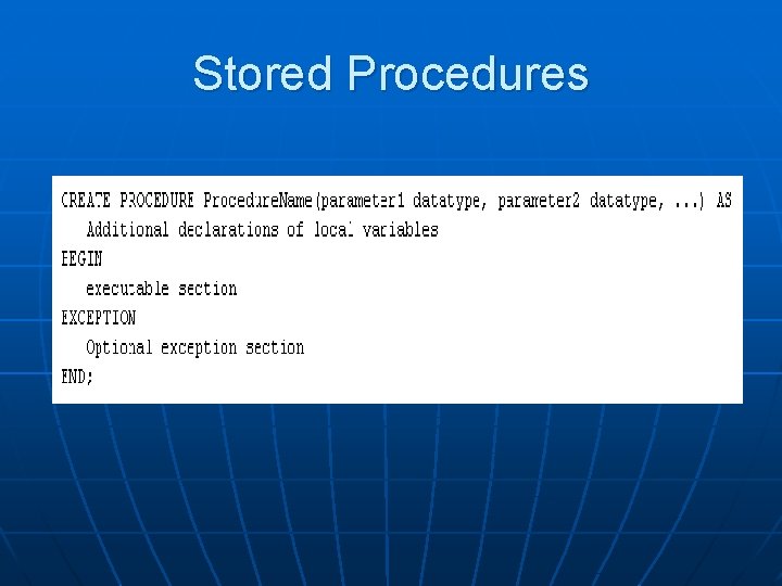 Stored Procedures 