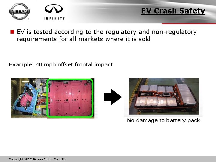 EV Crash Safety n EV is tested according to the regulatory and non-regulatory requirements