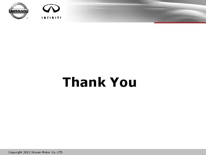 Thank You Copyright 2012 Nissan Motor Co. LTD 
