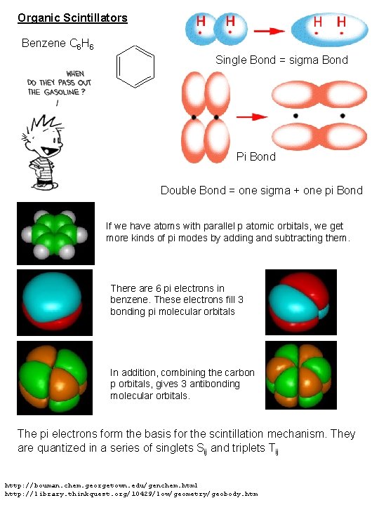 Organic Scintillators Benzene C 6 H 6 Single Bond = sigma Bond Pi Bond