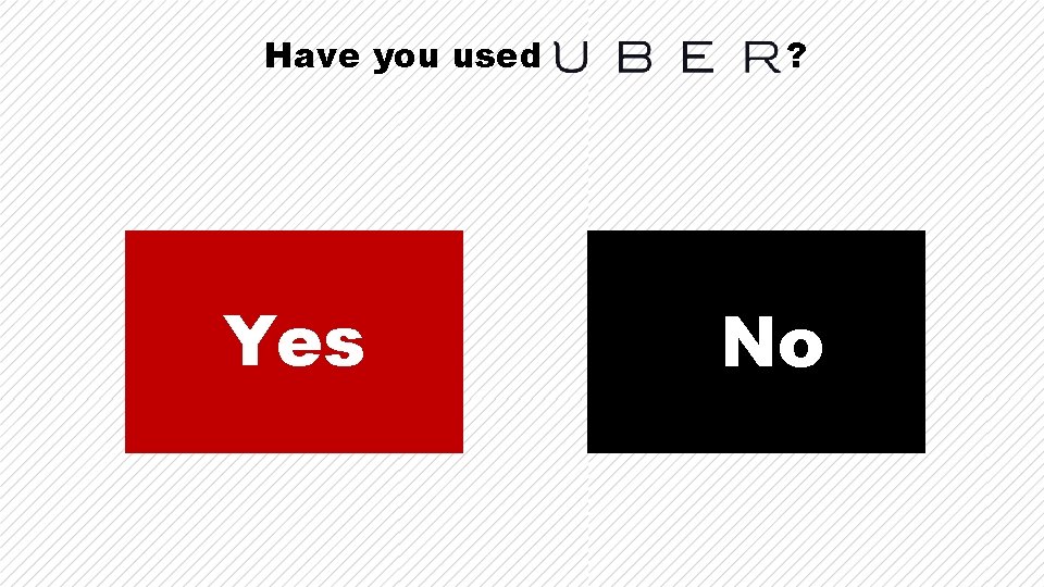 Have you used Yes ? No Have you used Yes ? No
