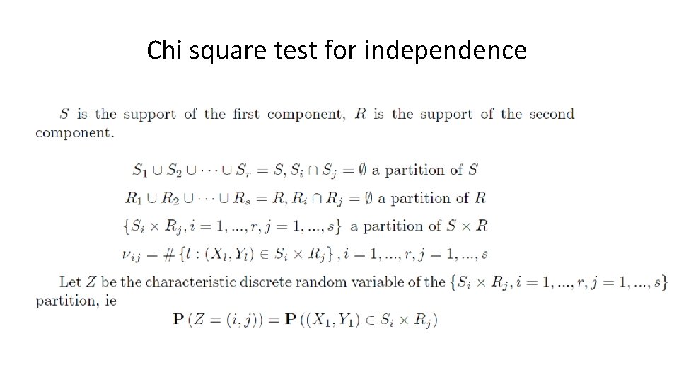 Chi square test for independence 