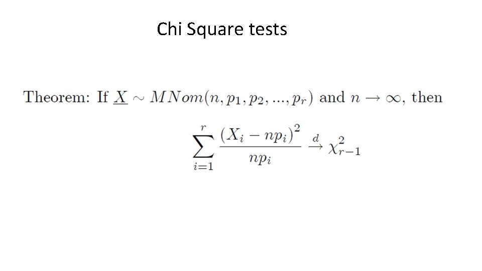 Chi Square tests 