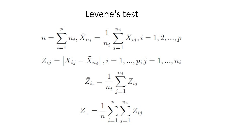 Levene's test 