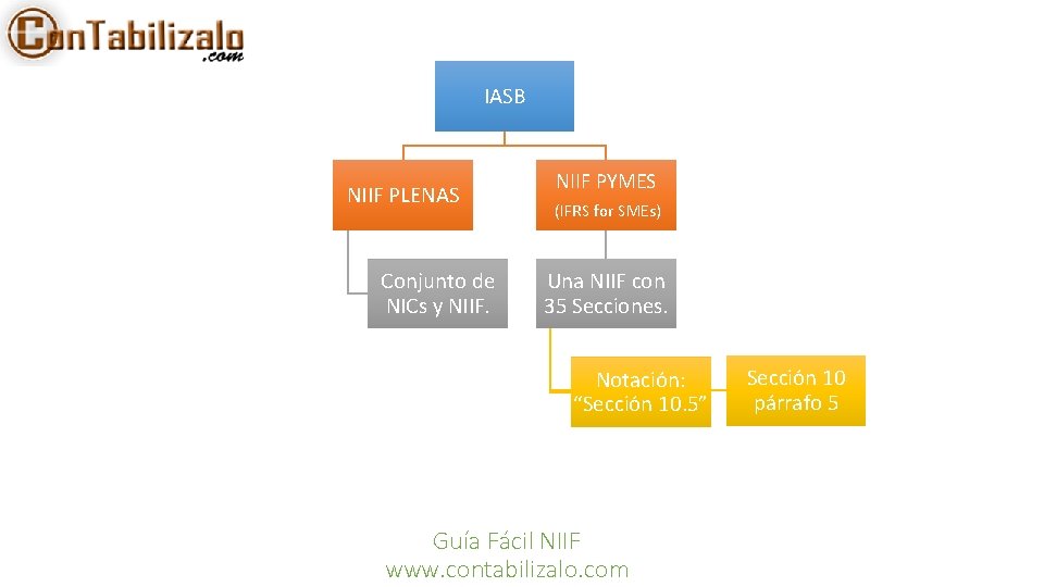 IASB NIIF PLENAS Conjunto de NICs y NIIF PYMES (IFRS for SMEs) Una NIIF