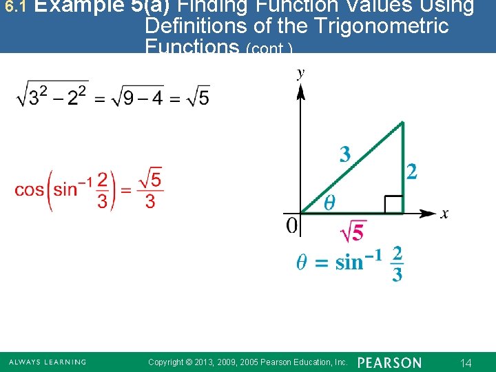 6. 1 Example 5(a) Finding Function Values Using Definitions of the Trigonometric Functions (cont.