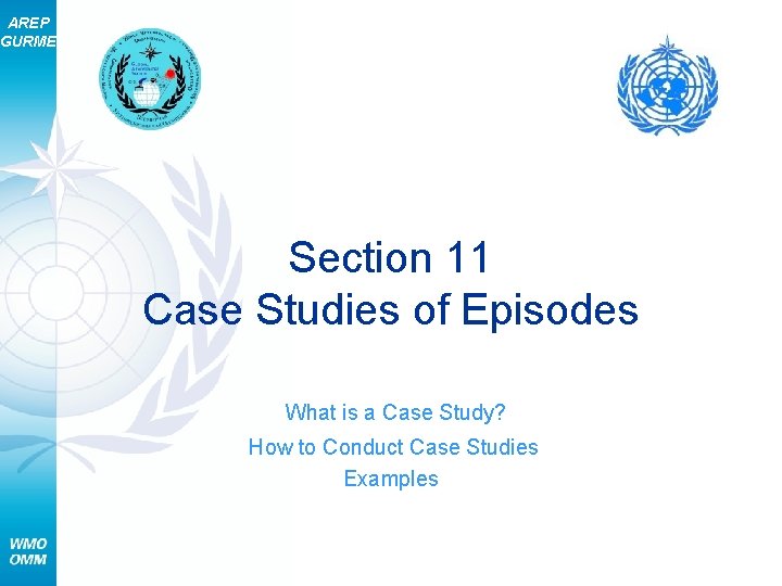 AREP GURME Section 11 Case Studies of Episodes What is a Case Study? How