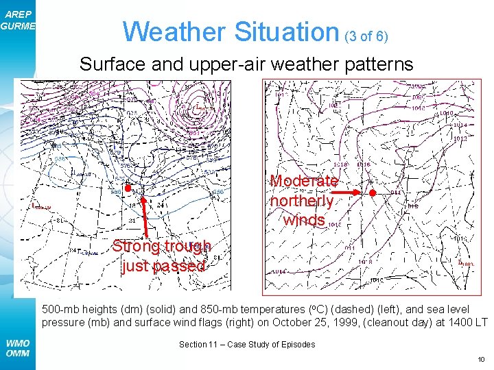 AREP GURME Weather Situation (3 of 6) Surface and upper-air weather patterns Moderate northerly