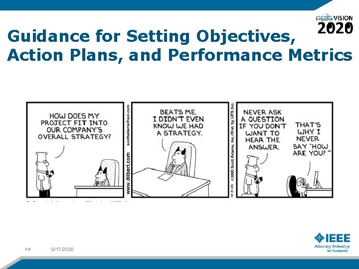 Guidance for Setting Objectives, Action Plans, and Performance Metrics 14 9/17/2020 