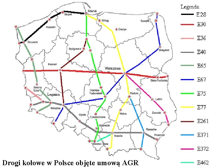 Drogi kołowe w Polsce objęte umową AGR 