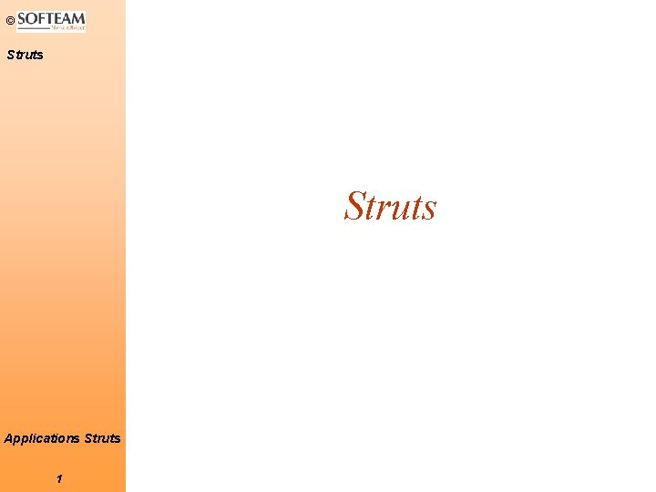 © Struts Applications Struts 1 © Struts Applications Struts 1