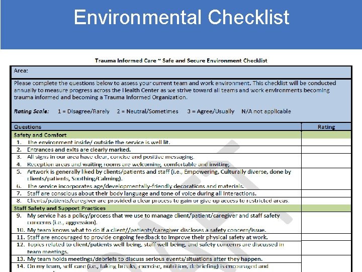Environmental Checklist 