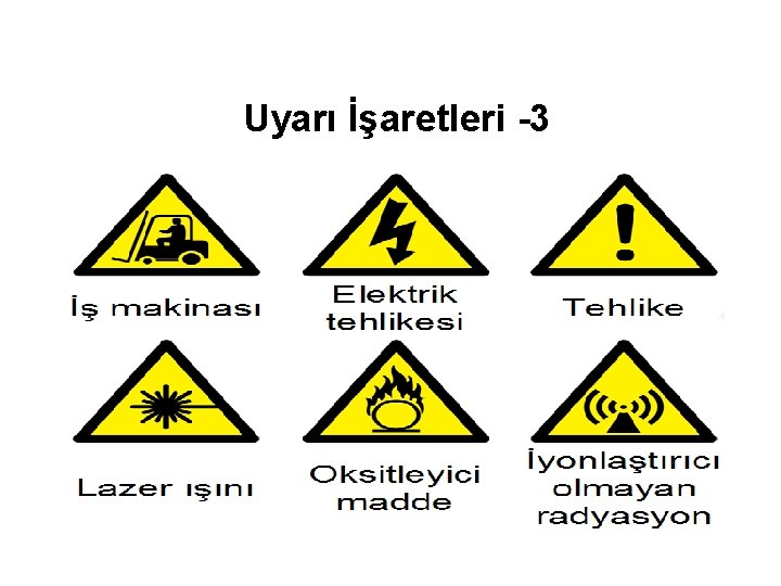 Uyarı İşaretleri -3 Uyarı İşaretleri -3