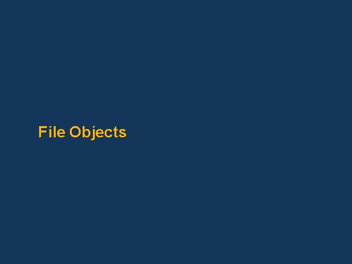 File Objects 