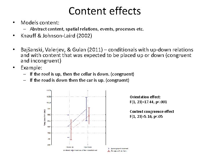 Content effects • Models content: – Abstract content, spatial relations, events, processes etc. •