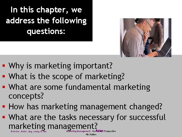In this chapter, we address the following questions: § Why is marketing important? §