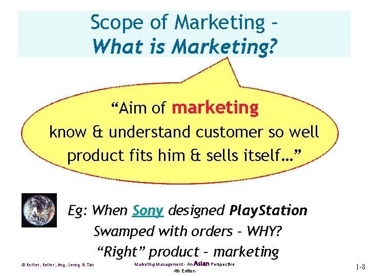 Scope of Marketing – What is Marketing? “Aim of marketing know & understand customer