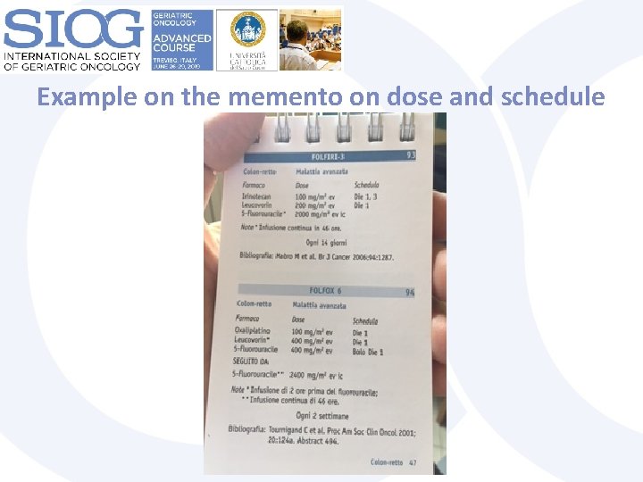 Example on the memento on dose and schedule 