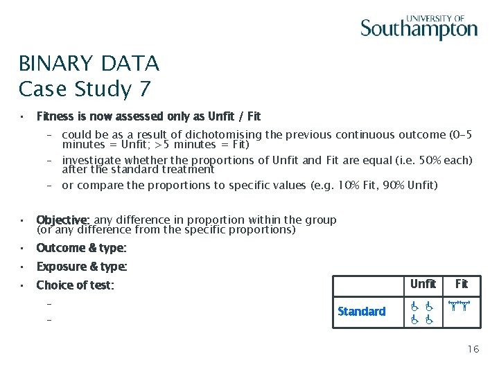 BINARY DATA Case Study 7 • Slide - 16 Fitness is now assessed only