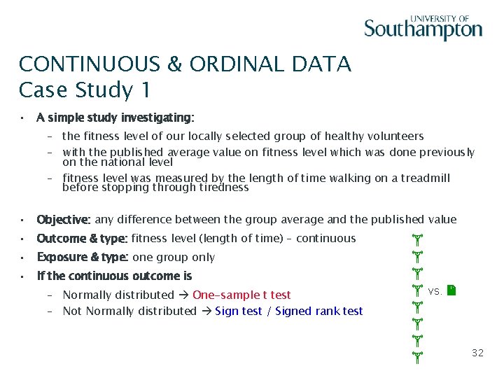 CONTINUOUS & ORDINAL DATA Case Study 1 • Slide - 32 A simple study