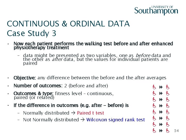 CONTINUOUS & ORDINAL DATA Case Study 3 Slide - 34 • Now each patient