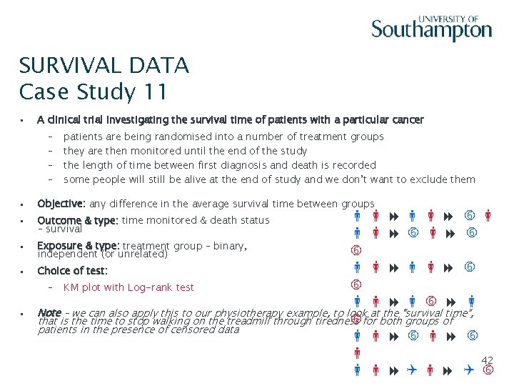 SURVIVAL DATA Case Study 11 • A clinical trial investigating the survival time of