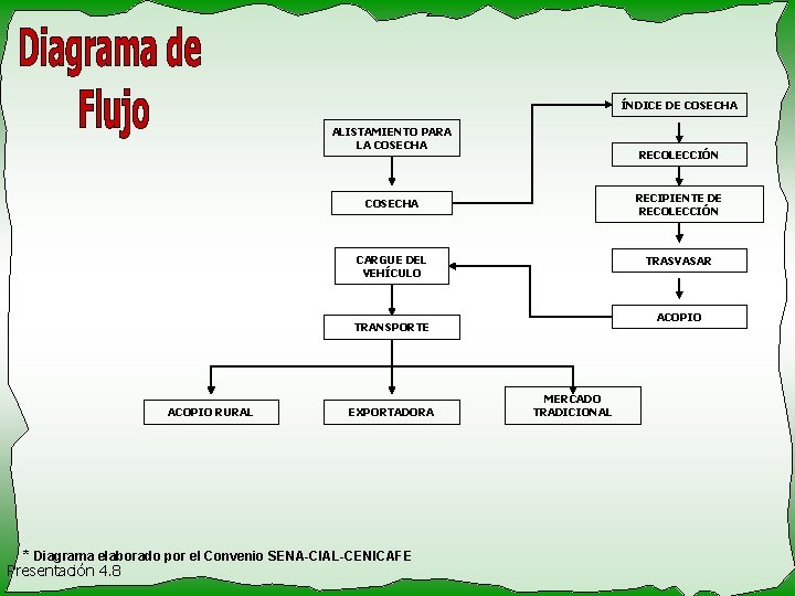 ÍNDICE DE COSECHA ALISTAMIENTO PARA LA COSECHA RECOLECCIÓN RECIPIENTE DE RECOLECCIÓN COSECHA CARGUE DEL