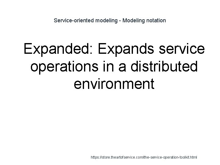 Service-oriented modeling - Modeling notation 1 Expanded: Expands service operations in a distributed environment