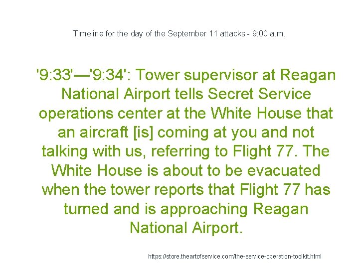 Timeline for the day of the September 11 attacks - 9: 00 a. m.