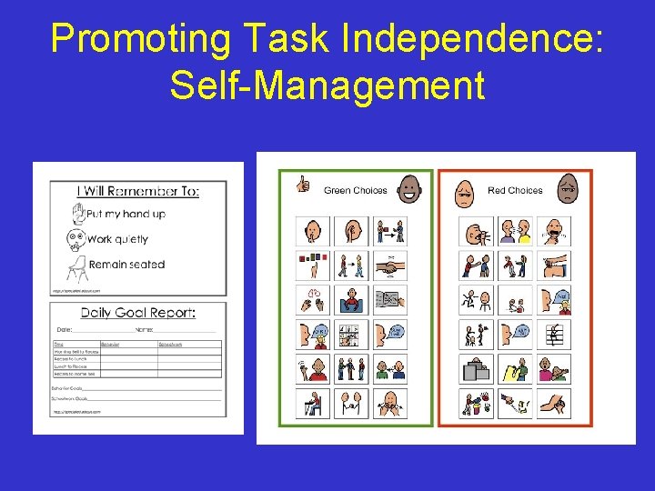 Promoting Task Independence: Self-Management 