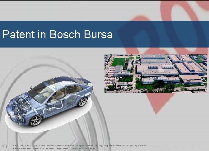 Patent in Bosch Bursa 19 DS-PC/ENJ 3 -Bu-Va | 24/12/2009 | © Robert Bosch