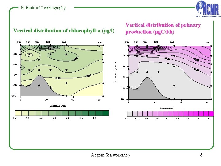 Institute of Oceanography NATIONAL CENTRE FOR MARINE RESEARCH Vertical distribution of primary production (μg. Institute of Oceanography NATIONAL CENTRE FOR MARINE RESEARCH Vertical distribution of primary production (μg.