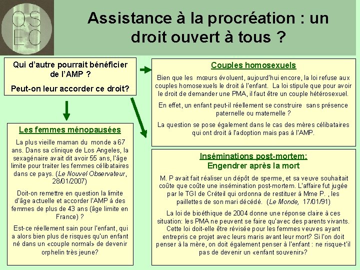 Assistance à la procréation : un droit ouvert à tous ? Qui d’autre pourrait