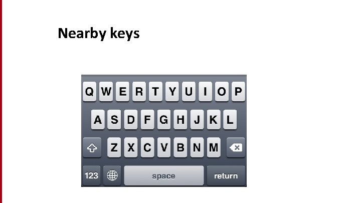 Nearby keys 