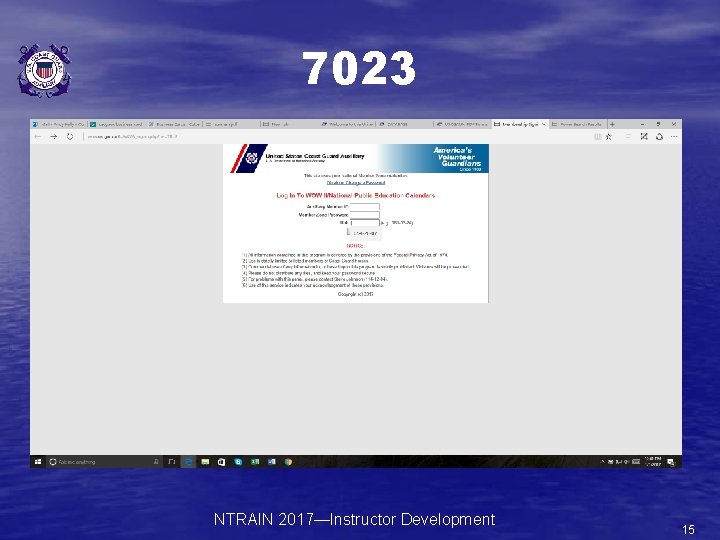 7023 NTRAIN 2017—Instructor Development 15 