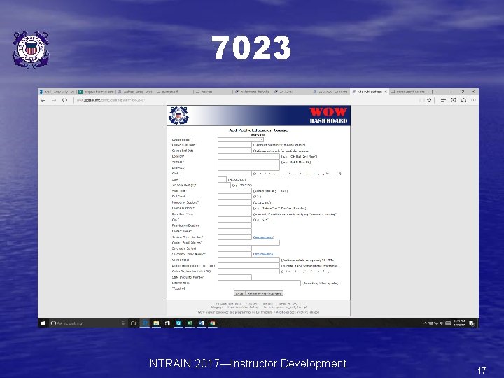 7023 NTRAIN 2017—Instructor Development 17 