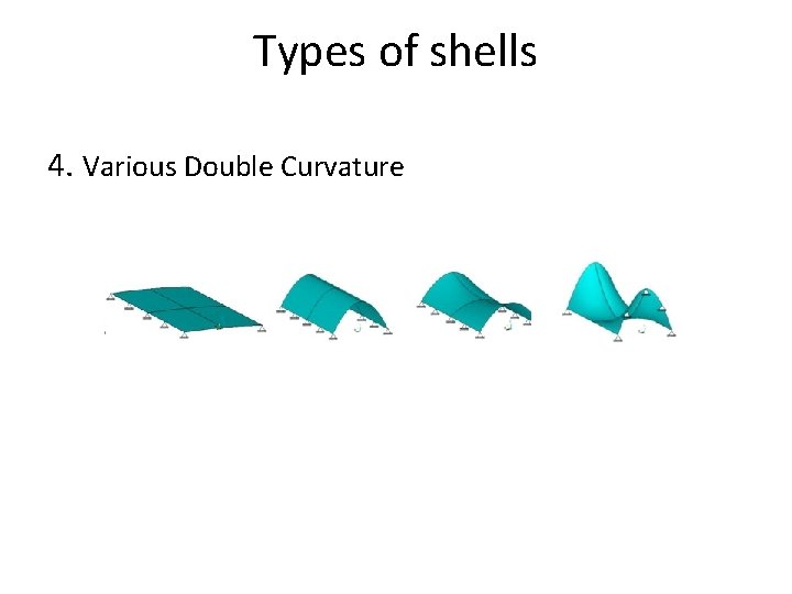 Types of shells 4. Various Double Curvature 