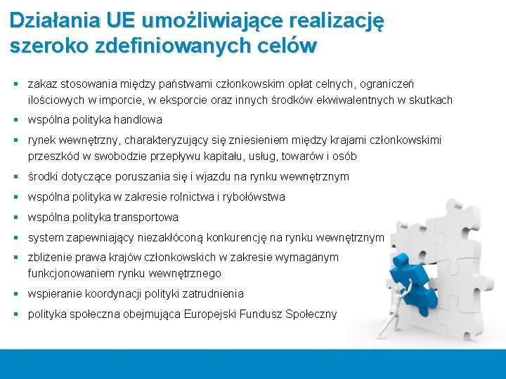 Działania UE umożliwiające realizację szeroko zdefiniowanych celów § zakaz stosowania między państwami członkowskim opłat Działania UE umożliwiające realizację szeroko zdefiniowanych celów § zakaz stosowania między państwami członkowskim opłat