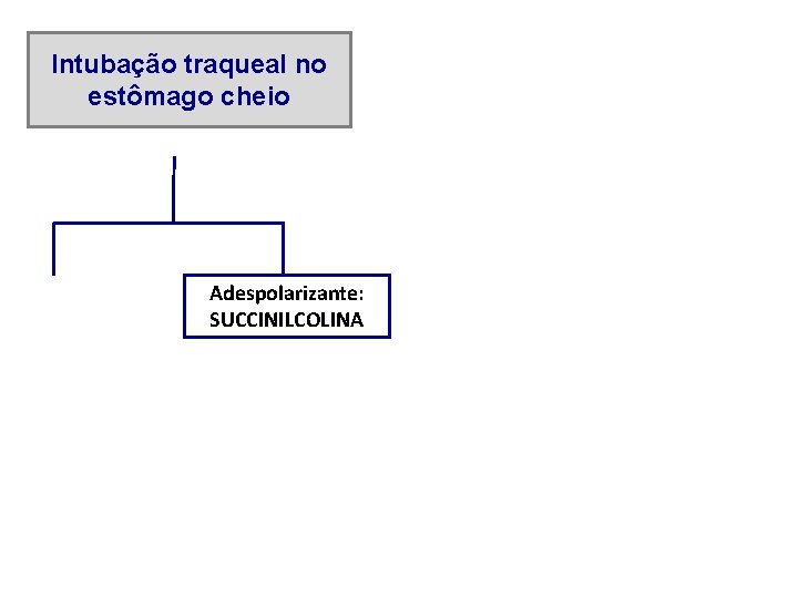 Intubação traqueal no estômago cheio Adespolarizante: SUCCINILCOLINA 