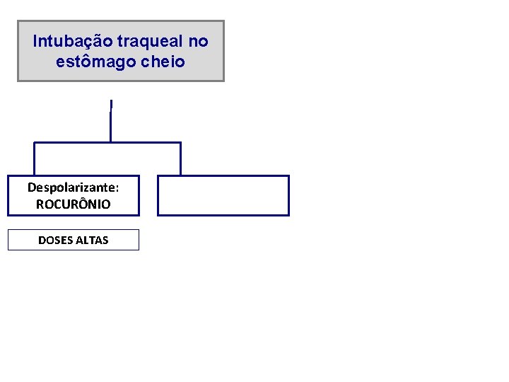 Intubação traqueal no estômago cheio Despolarizante: ROCURÔNIO DOSES ALTAS 