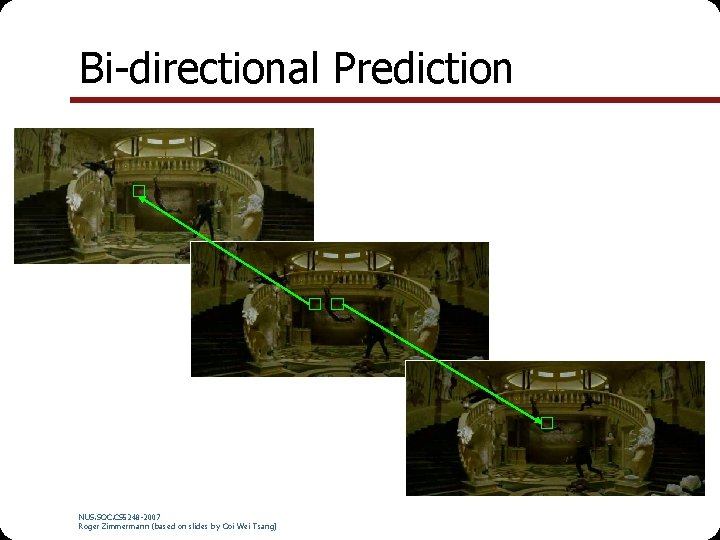 Bi-directional Prediction NUS. SOC. CS 5248 -2007 Roger Zimmermann (based on slides by Ooi
