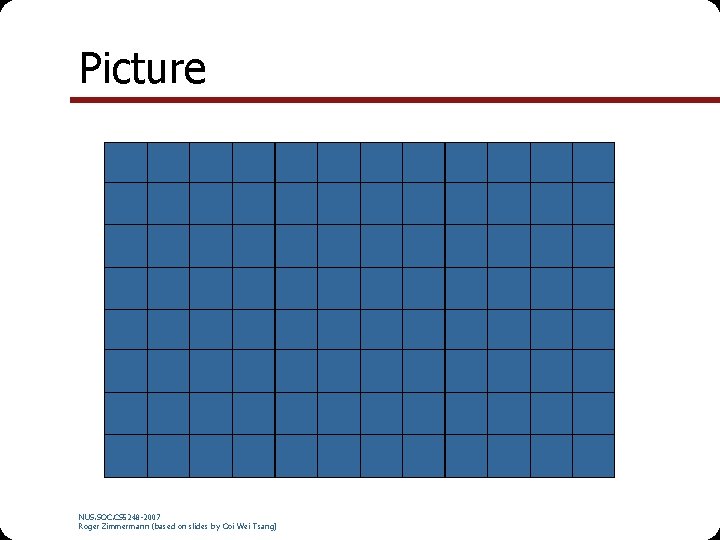 Picture NUS. SOC. CS 5248 -2007 Roger Zimmermann (based on slides by Ooi Wei