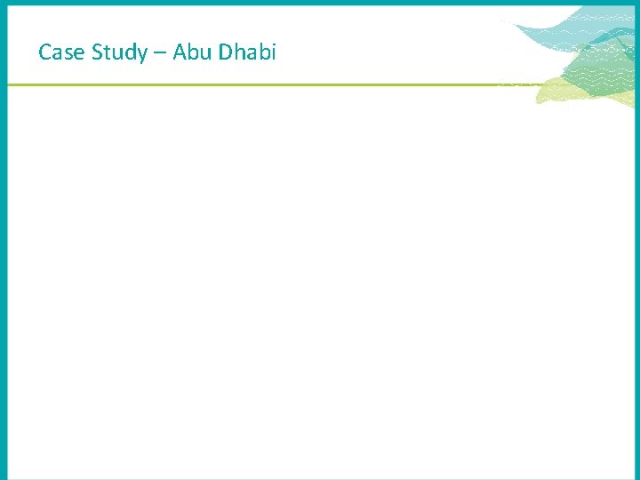 Case Study – Abu Dhabi 