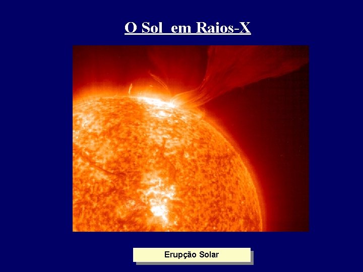 O Sol em Raios-X Erupção Solar O Sol em Raios-X Erupção Solar