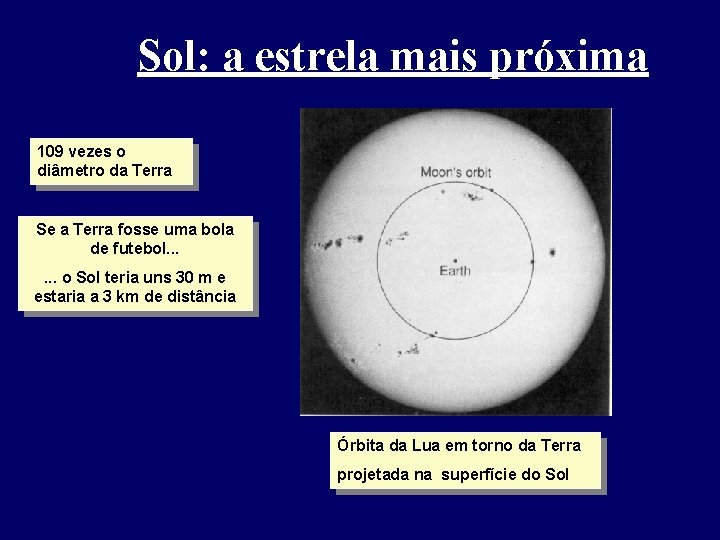 Sol: a estrela mais próxima 109 vezes o diâmetro da Terra Se a Terra Sol: a estrela mais próxima 109 vezes o diâmetro da Terra Se a Terra