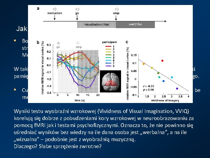 Wyobraźnia Jak i gdzie powstaje wyobraźnia? • Borst, G. , Kosslyn, S. M, Visual