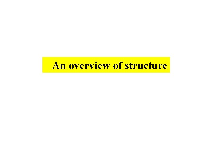  An overview of structure 