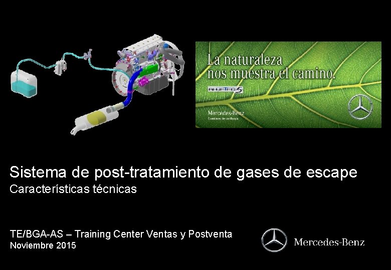 Sistema de post-tratamiento de gases de escape Características técnicas TE/BGA-AS – Training Center Ventas