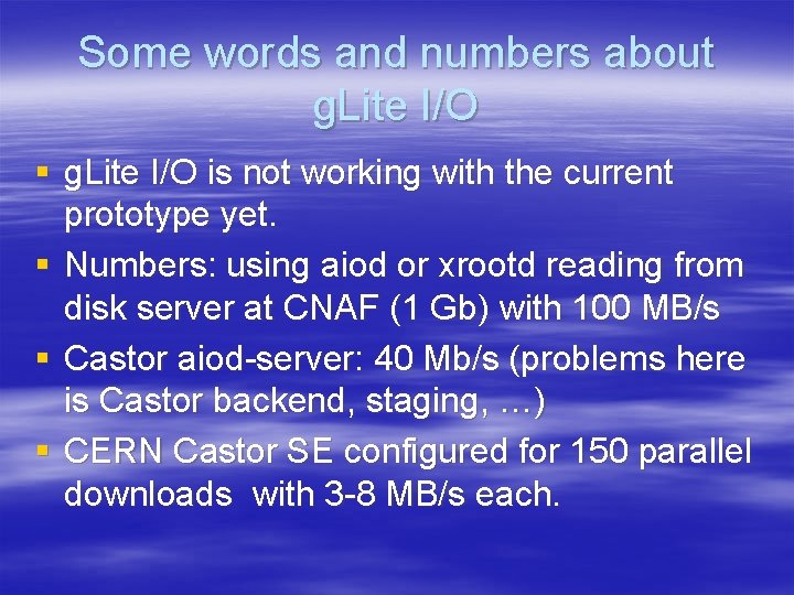 Some words and numbers about g. Lite I/O § g. Lite I/O is not