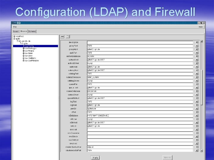 Configuration (LDAP) and Firewall 